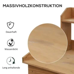 Online Pottebord, 117x45x121 cm, Natur Plantningsbænke
