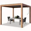 Buer, Spalier, Lysthuse Uden Tag^PRIMEYARD Pergola 3x3 m aluminiumsstolper i træ-look med lameltag lavet af aluminium