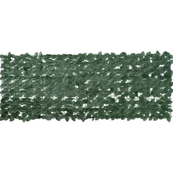Buer, Spalier, Lysthuse Uden Tag^Privatlivsskærm med blade - Grøn altanafskærmning | Størrelse: 200x75 cm | Farve: Mørkegrøn