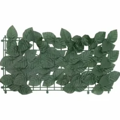 Buer, Spalier, Lysthuse Uden Tag^Privatlivsskærm med blade - Grøn altanafskærmning | Størrelse: 200x75 cm | Farve: Mørkegrøn