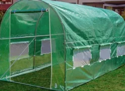 New Professionel 450x200x200cm drivhus tunnel for seriøse dyrkere - Holdbar galvaniseret stålramme, UV-bestandig overdækning, nem montering Drivhus