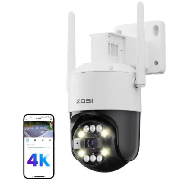 Sikkerhedsmonitorer & Videokameraer^PTZ Sikkerhedskamera, AI Detektion, 4K Ultra HD Opløsning,8MP