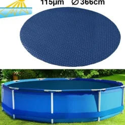 Viking Choice Pool- & Spatilbehør^Ramroxx Opvarmet poolovertræk Sort/Blå - 366 Cm