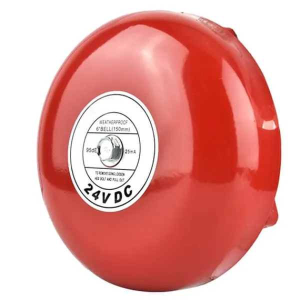Rød 24V metal rund alarmklokke til sikkerhed og brandalarm Brandalarm