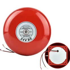 Rød 24V metal rund alarmklokke til sikkerhed og brandalarm Brandalarm