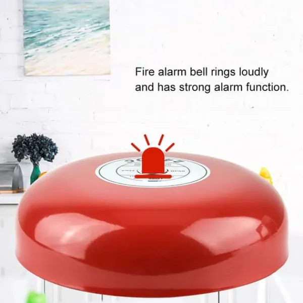 Rød 24V metal rund alarmklokke til sikkerhed og brandalarm Brandalarm