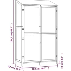 Skure, Garager & Carports^Redskabsskur i massiv grantræ - Haveskur til opbevaring | Størrelse: 102x52x174,5 cm