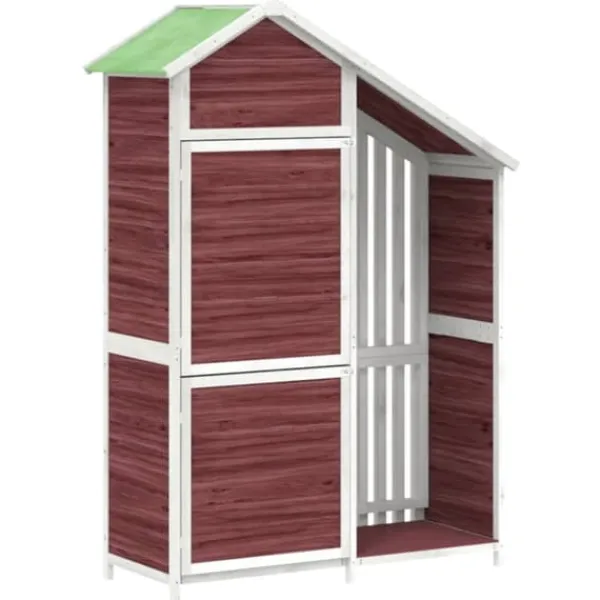 Discount Redskabsskur i massivt fyrretræ - Opbevaringsløsning til haven | Farve: Mokkafarvet | Størrelse: 120x53,5x170 cm Skure, Garager & Carports