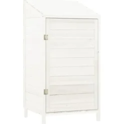 Outlet Redskabsskur i massivt grantræ - Opbevaring til havetilbehør | Størrelse: 55x52x112 cm | Farve: Hvid Skure, Garager & Carports