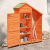 Skure, Garager & Carports^Redskabsskur til haven - Opbevaring af haveredskaber | Farve: Brun | Størrelse: 120x53,5x170 cm