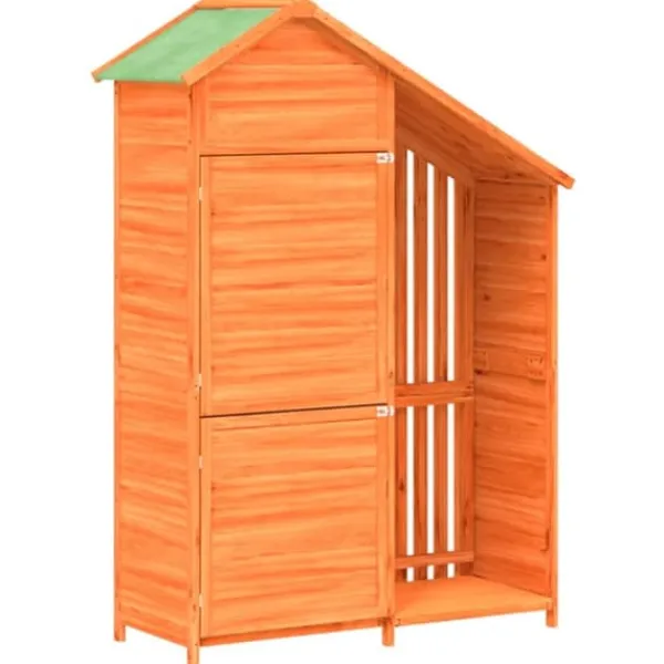 Skure, Garager & Carports^Redskabsskur til haven - Opbevaring af haveredskaber | Farve: Brun | Størrelse: 120x53,5x170 cm