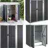 Online Redskabsskur til haven 161x89x161 cm galvaniseret stål antracit - Værktøjsskur - Værktøjsskure - Home & Living Skure, Garager & Carports