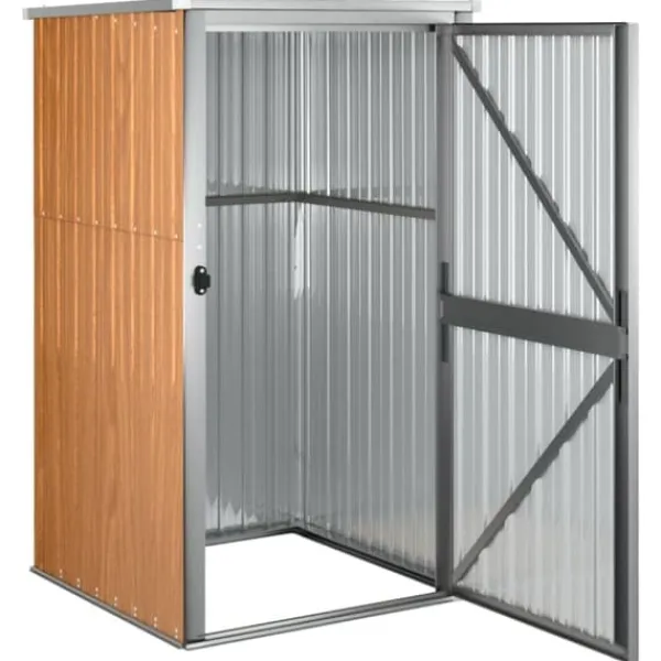 Skure, Garager & Carports^Redskabsskur til haven 88x89x161 cm galvaniseret stål brun - Værktøjsskur - Værktøjsskure - Home & Living
