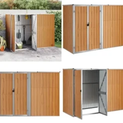 Clearance Redskabsskur til haven 225x89x161 cm galvaniseret stål brun - Værktøjsskur - Værktøjsskure - Home & Living Skure, Garager & Carports
