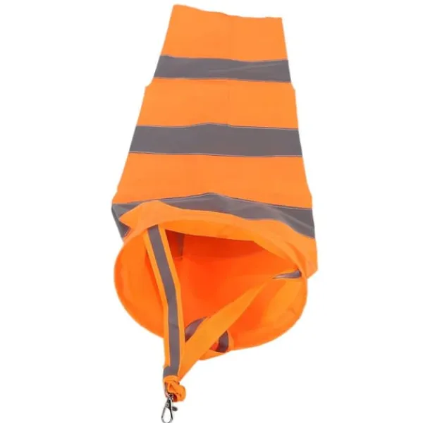 Online Reflekterende vejr vindsæk vindretningsindikator til udendørs lufthavn Farm Garden Parks Orange80CM Flag & Vindposer