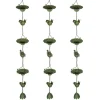 Havedekorationer^Regnkæde 3-pak, 123 cm, metal med fugle & klokke, med ophæng, grøn