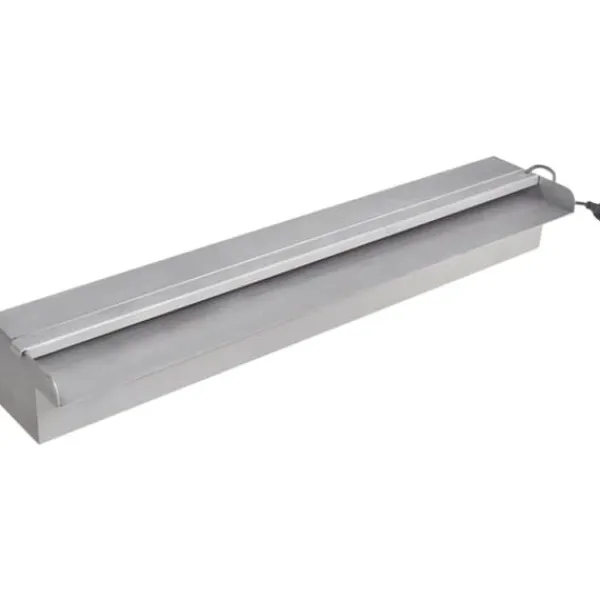 Springvand & Damme^Rektangulær vandfaldsfontæne med LED-lys rustfrit stål 60 cm - Fontæne Til Pool - Fontæner Til Pools - Home & Living