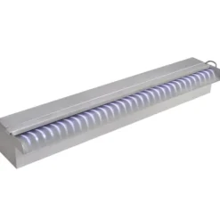 Springvand & Damme^Rektangulær vandfaldsfontæne med LED-lys rustfrit stål 60 cm - Fontæne Til Pool - Fontæner Til Pools - Home & Living