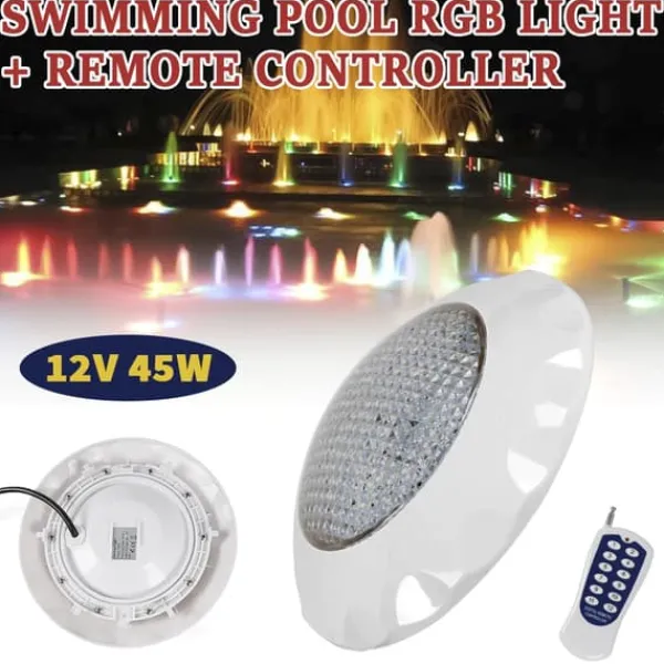 Online RGB Pool Lygter, 45W LED Effekt, 3000LM Lysstyrke, Langtidsholdbart Design Pool- & Spatilbehør