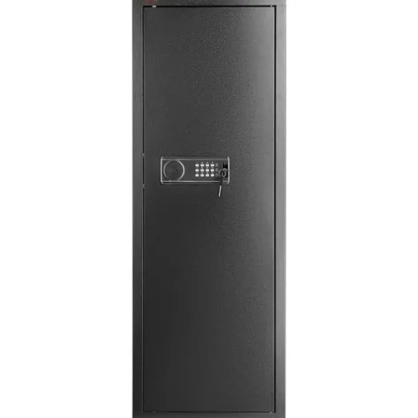 Pengeskabe^Rifle Safe 6-8 Våben, Digital Tastatur, Lås, Aftagelig Hylde, Stål, Sikker Opbevaring, Robust Design.