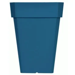 Hot RIVIERA SOLEILLA fyrkantig blomsterlåda - Plast - Höjd 53 cm - Blå Krukker & Plantebeholdere
