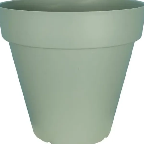 Krukkeplanter Indendørs^RIVIERA SOLEILLA rund blomlåda - Plast - Diameter 60 cm Lergrön