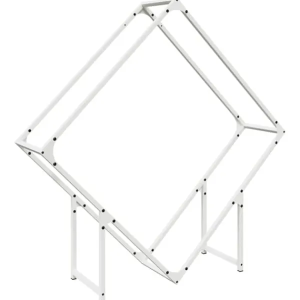 Tilbehør Til Brændeovne & Pejse^Robust brændestativ i koldvalset stål - Hvid | Størrelse: 100x25x100 cm