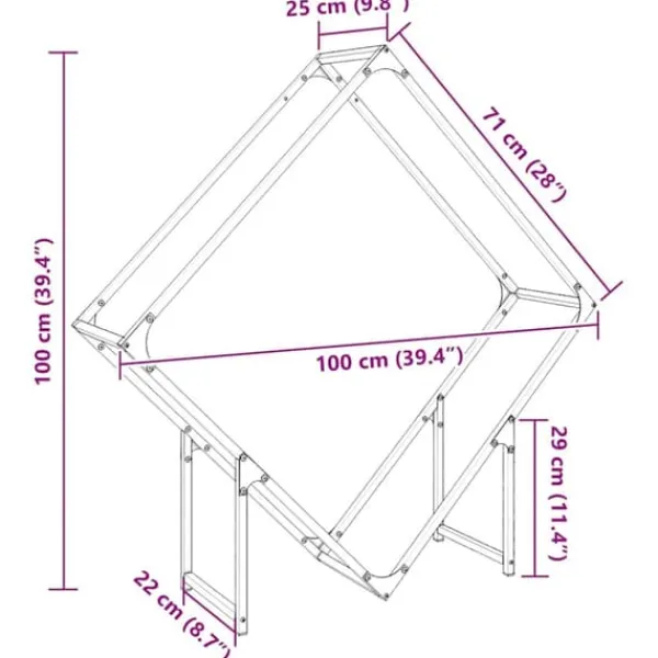Tilbehør Til Brændeovne & Pejse^Robust brændestativ i koldvalset stål - Hvid | Størrelse: 100x25x100 cm