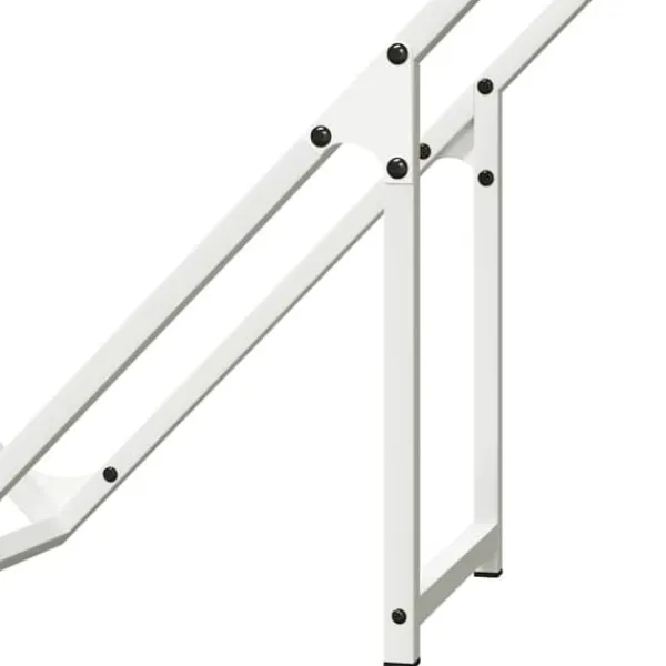 Tilbehør Til Brændeovne & Pejse^Robust brændestativ i koldvalset stål - Hvid | Størrelse: 100x25x100 cm