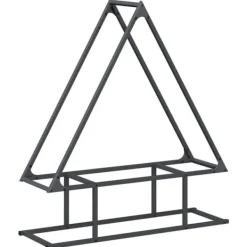 Outlet Robust brændestativ i koldvalset stål | 80x25x90 cm | Farve: Antracitgrå Tilbehør Til Brændeovne & Pejse