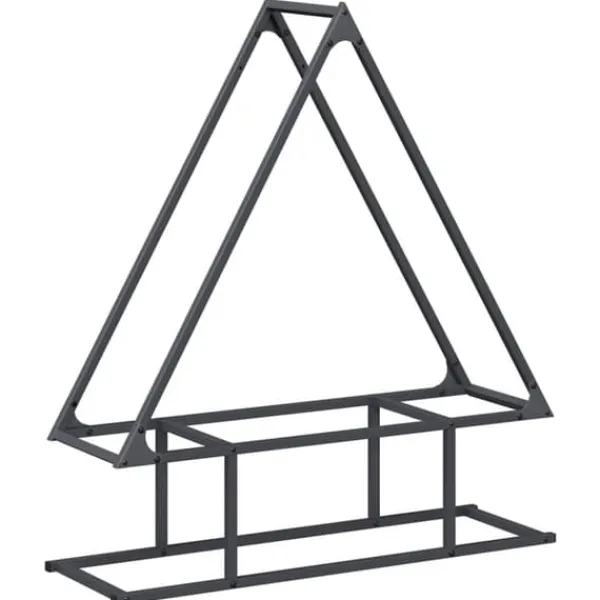 Outlet Robust brændestativ i koldvalset stål | 80x25x90 cm | Farve: Antracitgrå Tilbehør Til Brændeovne & Pejse