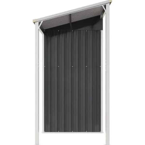 Skure, Garager & Carports^Robust haveskur i stål med udvidet tag - Optimeret opbevaring | Farve: Antracitgrå | Størrelse: 277x107x181 cm