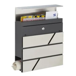 Postkasser & Brevindkast^Robust moderne postkasse med avisrum