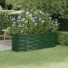 Plantningsbænke^Robust plantekasse i galvaniseret stål - Højbed | Størrelse: 224x80x68 cm | Farve: Grøn