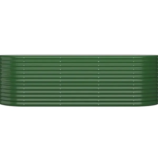 Plantningsbænke^Robust plantekasse i galvaniseret stål - Højbed | Størrelse: 224x80x68 cm | Farve: Grøn