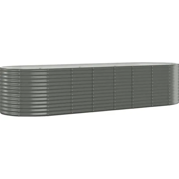 Clearance Robust plantekasse i galvaniseret stål | Størrelse: 322x100x68 cm | Farve: Grå Plantningsbænke