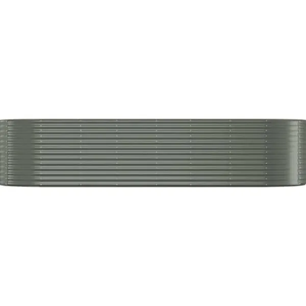 Clearance Robust plantekasse i galvaniseret stål | Størrelse: 322x100x68 cm | Farve: Grå Plantningsbænke