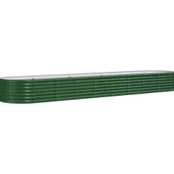 Outlet Robust plantekasse i galvaniseret stål - Højbed | Farve: Grøn | Størrelse: 368x80x36 cm Plantningsbænke