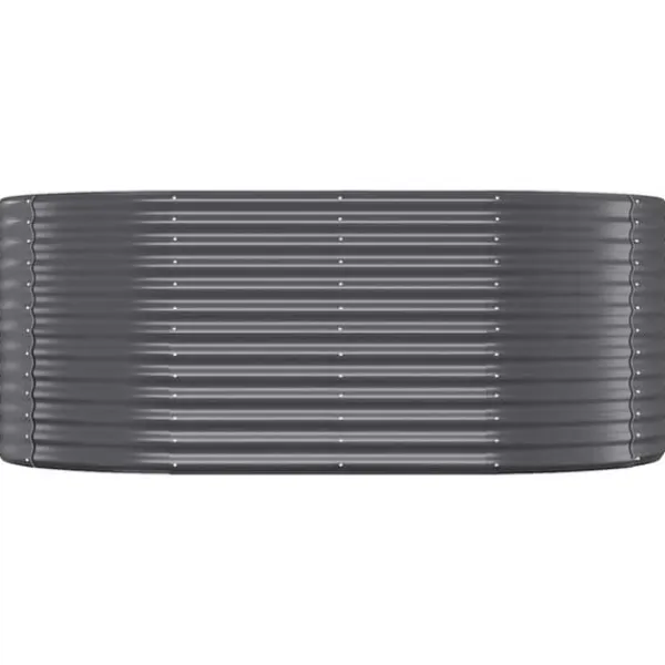 Plantningsbænke^Robust plantekasse i galvaniseret stål - Højbed | Farve: Antracitgrå | Størrelse: 175x100x68 cm
