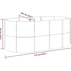 Plantningsbænke^Robust plantekasse i galvaniseret stål - Højbed | Farve: Antracitgrå | Størrelse: 175x100x68 cm