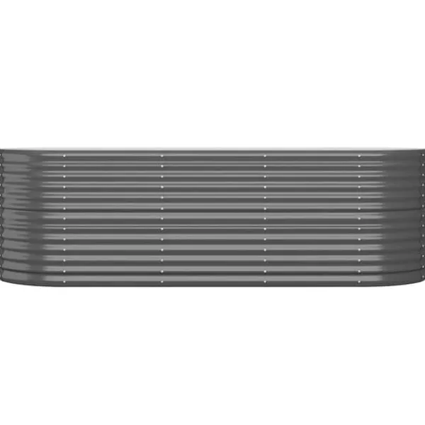 Plantningsbænke^Robust plantekasse i galvaniseret stål - Højbed | Størrelse: 224x80x68 cm | Farve: Antracitgrå