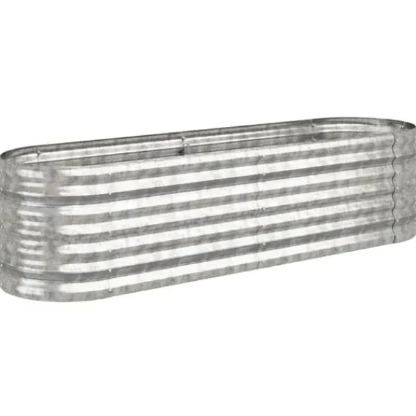 Plantningsbænke^Robust plantekasse i galvaniseret stål | Størrelse: 152x40x36 cm | Farve: Sølv