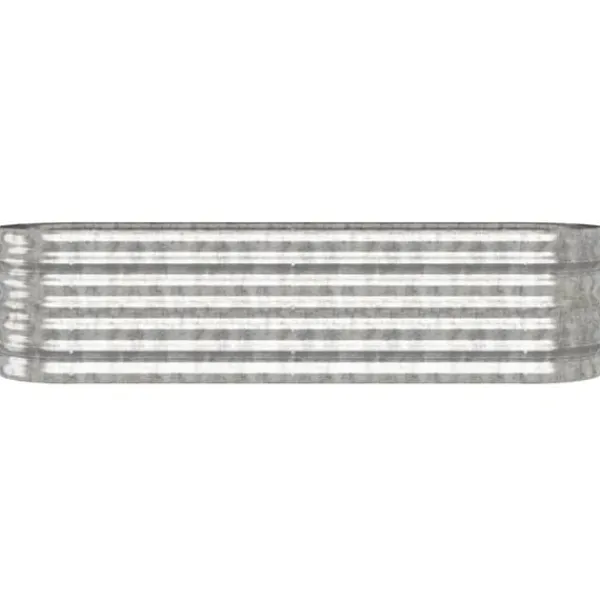 Plantningsbænke^Robust plantekasse i galvaniseret stål | Størrelse: 152x40x36 cm | Farve: Sølv