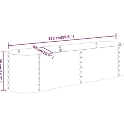 Plantningsbænke^Robust plantekasse i galvaniseret stål | Størrelse: 152x40x36 cm | Farve: Sølv