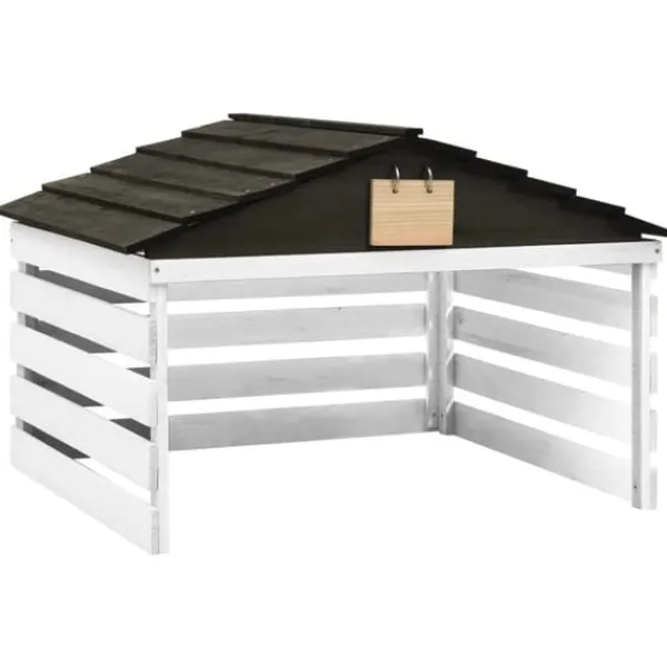 Sale Robust skur til robotplæneklipper - Beskyttelse i haven | Størrelse: 78x74x54 cm | Farve: Sort/Hvid Skure, Garager & Carports
