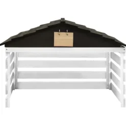 Sale Robust skur til robotplæneklipper - Beskyttelse i haven | Størrelse: 78x74x54 cm | Farve: Sort/Hvid Skure, Garager & Carports
