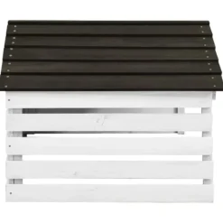 Sale Robust skur til robotplæneklipper - Beskyttelse i haven | Størrelse: 78x74x54 cm | Farve: Sort/Hvid Skure, Garager & Carports