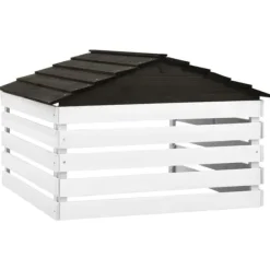 Sale Robust skur til robotplæneklipper - Beskyttelse i haven | Størrelse: 78x74x54 cm | Farve: Sort/Hvid Skure, Garager & Carports