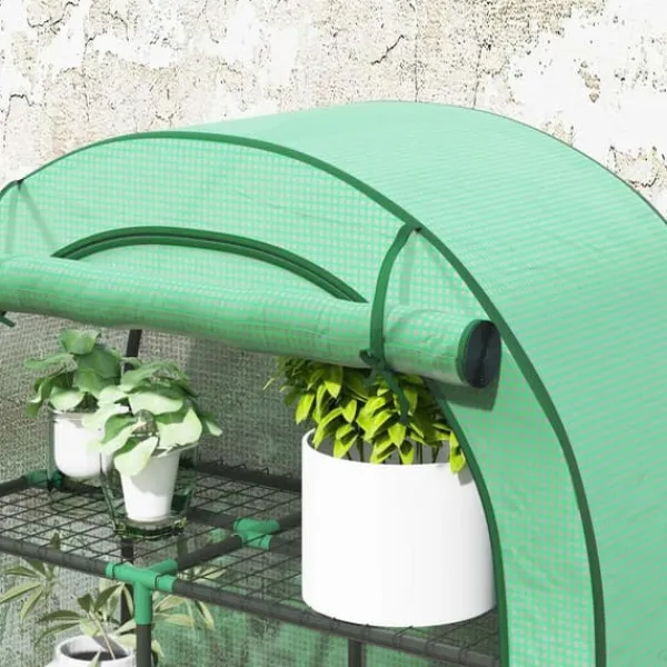 Drivhus^Rootz 4 -trins mini -grønhus - bærbart plantehus - tomatproducent - UV -beskyttelse - 100 x 45 x 160 cm