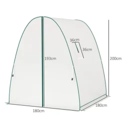 Drivhus^Rootz Arched Greenhouse - Plante Nursery - Gardening Shelter - Vejrbeskyttelse - 1,8 x 1,8 x 2 m - Hvid